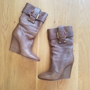 Chloe wedge mid calf boots